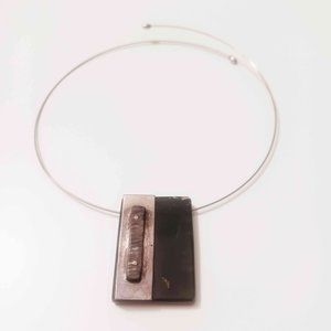 Contemporary Modern Tribal Sterling Silver Animal Horn Necklace